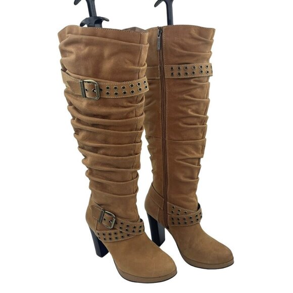 Harley-Davidson Shoes - Harley Davidson Women Sz 6.5 Maribel Suede Leather Tall Slouch Heeled Zip Boots